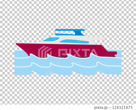 クルーザー　船　船舶　高速船　イラスト 128321873