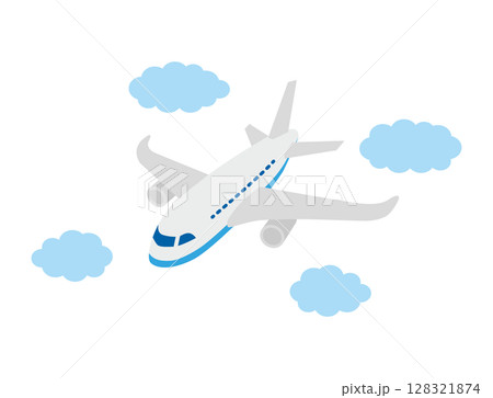 飛行機 航空機 旅客機 ジェット機 イラスト 飛行機 航空機 旅客機 ジェット機 イラスト 128321874