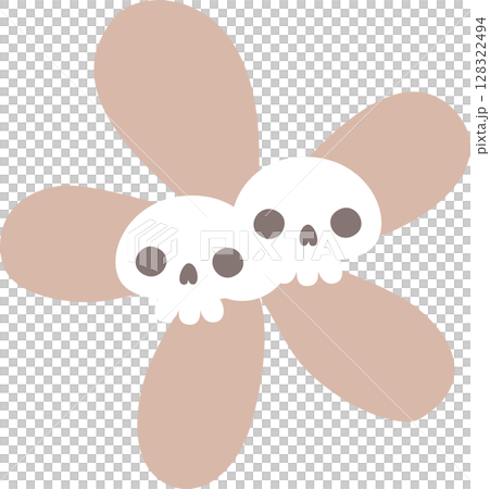 happy halloween holiday festival with flower and skull, flat png icon cartoon character transparent element design happy halloween holiday festival with flower and skull, flat png icon cartoon character transparent element design 128322494