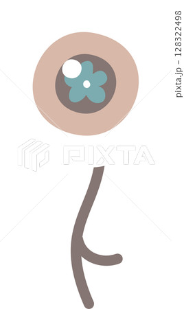 happy halloween holiday festival with flower eyeball, flat png icon cartoon character transparent element design 128322498