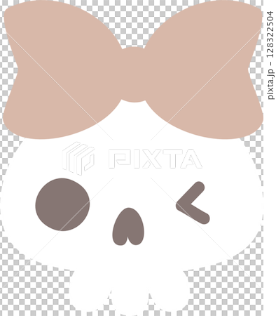 happy halloween holiday festival with skull and ribbon, flat png icon cartoon character transparent element design 128322504