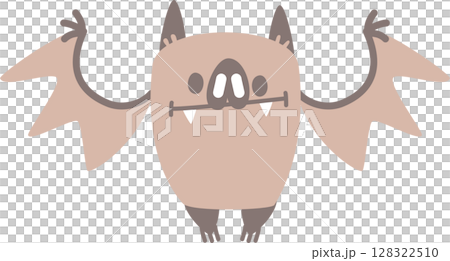 happy halloween holiday festival with pink bat, flat png icon cartoon character transparent element design 128322510