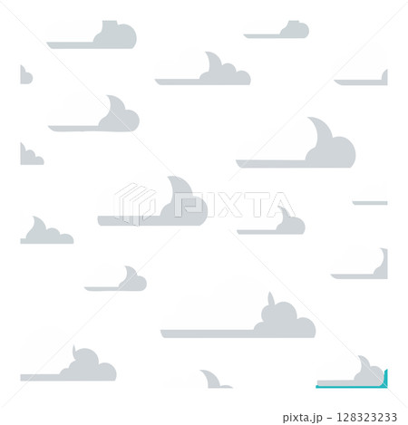 Seamless grey cloud pattern background vector with simple flat design for weather themes 128323233