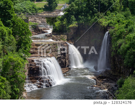 Rainbow Falls at Ausable Chasm in Upstate New York. Rainbow Falls at Ausable Chasm in Upstate New York. 128324176