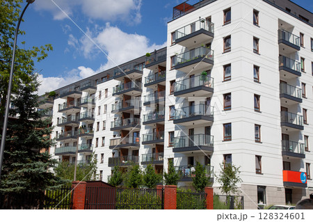 Modern Apartment Building Exterior House 128324601