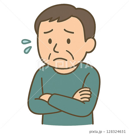 悩みを抱える中年男性のイメージ 悩みを抱える中年男性のイメージ 128324631
