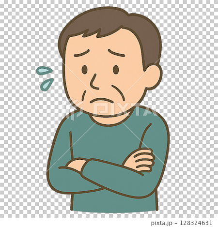 悩みを抱える中年男性のイメージ 悩みを抱える中年男性のイメージ 128324631