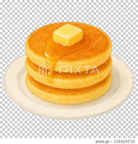 【スイーツ】パンケーキのイラスト/タイプ2 128324719