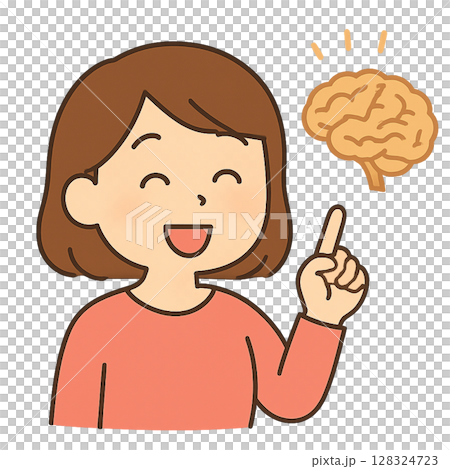 有想法的女孩的插圖 128324723