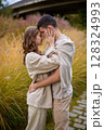 Young Cute Female Hugs Boyfriend. In Autumn Outdoor. Lovers Walking in Park. Attractive Funny Couple. Lovestory in Forest. Man and Woman. Cute Lovers in the Park. Family Concept. Happy Couple. 128324993