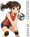 バレーボールをする女の子のイラスト 128325682