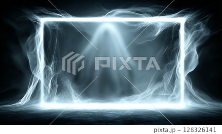 発光するフレームに浮かぶ幽霊のようなシルエット 発光するフレームに浮かぶ幽霊のようなシルエット 128326141