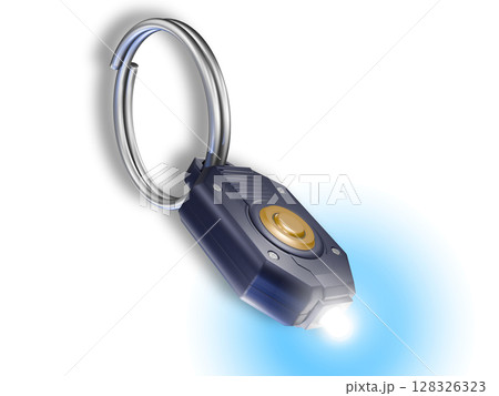ミニライト　キーライト　懐中電灯　LEDライト  Mini flash light　白バック 128326323