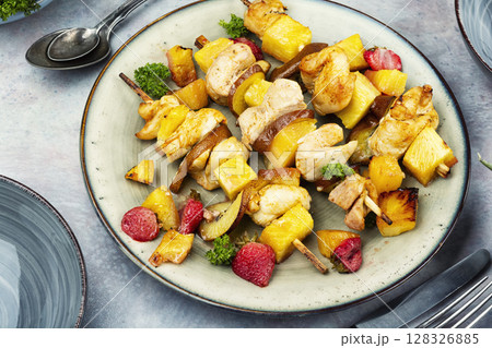 Bar- B- Q or BBQ with kebab. Bar- B- Q or BBQ with kebab. 128326885