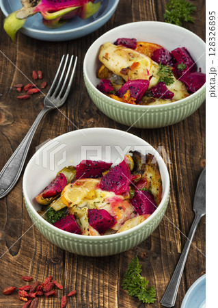 Baked fish fillet. Baked fish fillet. 128326895