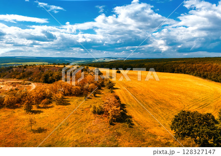 autumn countryside with agricultural fields. autumn countryside with agricultural fields. 128327147
