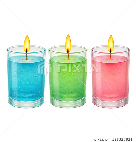 ジェルキャンドル3色セット（ガラスジャー） 128327921