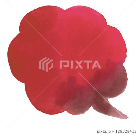 水彩の吹き出し（赤・ピンク） 128328413