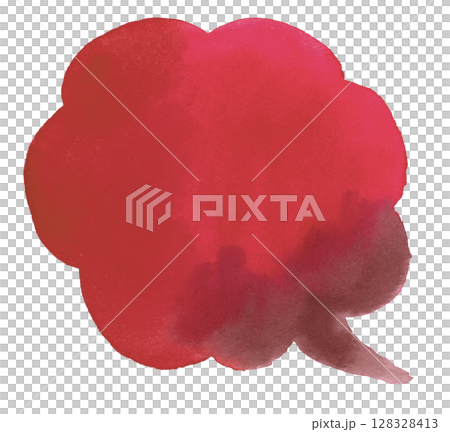 水彩の吹き出し（赤・ピンク） 128328413