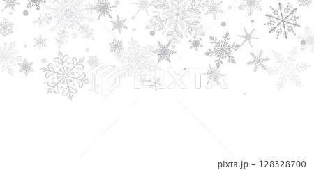 Christmas illustration with falling snowflakes on white. Christmas illustration with falling snowflakes on white. 128328700