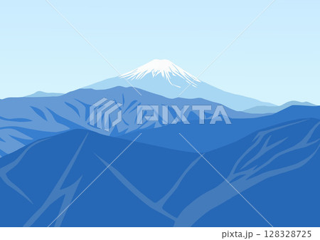 山並み風景グラデーションイラスト 山並み風景グラデーションイラスト 128328725