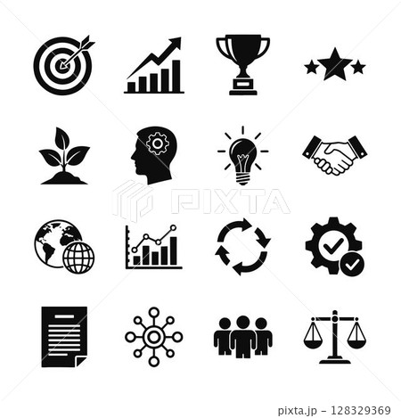Business and Marketing Icon Set. Business and Marketing Icon Set. 128329369