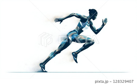 陸上選手イラスト 128329407