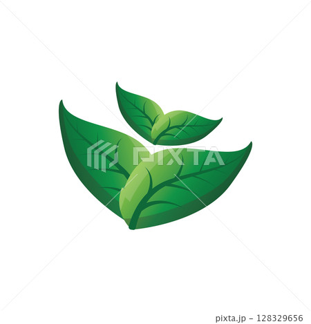 simple nature concept template illustration with minimalist green leaf logo for greening simple nature concept template illustration with minimalist green leaf logo for greening 128329656