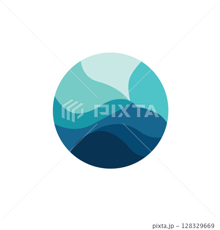 river logo design beautiful natural river scenery with simple minimalist concept illustration of product brand template 128329669