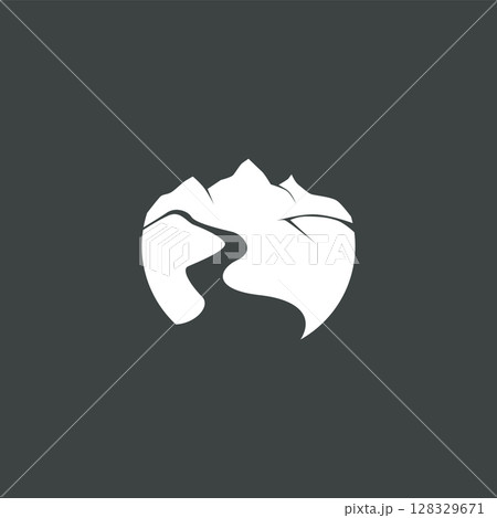 river logo design beautiful natural river scenery with simple minimalist concept illustration of product brand template 128329671