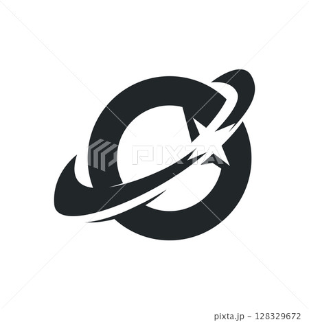 Space logo modern design planet template illustration simple circle inspiration model 128329672