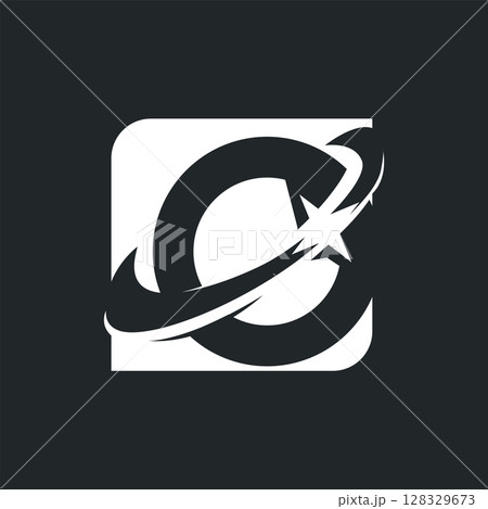 Space logo modern design planet template illustration simple circle inspiration model 128329673