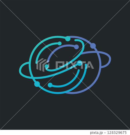 Space logo modern design planet template illustration simple circle inspiration model 128329675