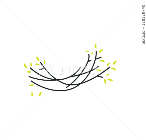 modern simple design bird nest logo, line concept bird house shelter, flying animal template illustration symbol branding product brand 128329740