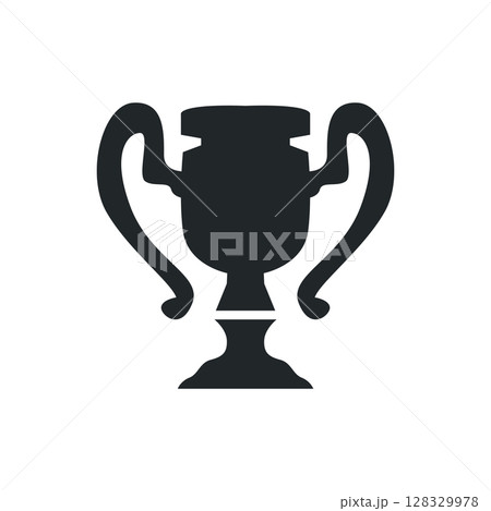 simple championship design with trophy logo victory cup concept vintage simple minimalist modern elegant symbol illustration victory template and brand 128329978