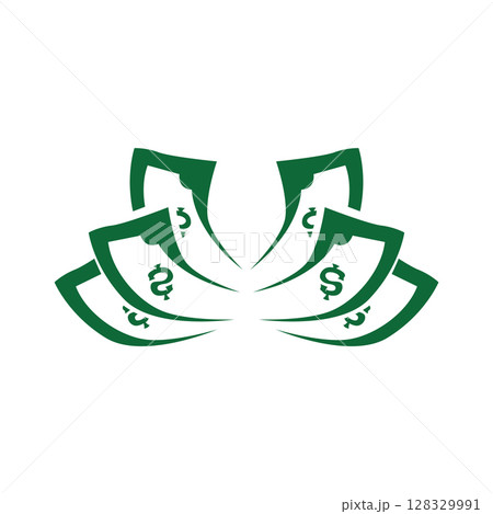 silhouette illustration of money logo financial symbol design with simple concept temple icon design 128329991