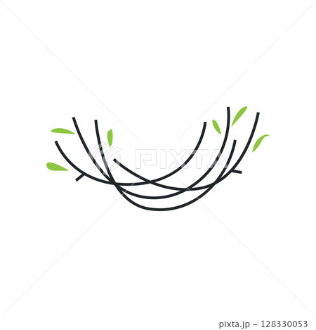 modern simple design bird nest logo, line concept bird house shelter, flying animal template illustration symbol branding product brand 128330053