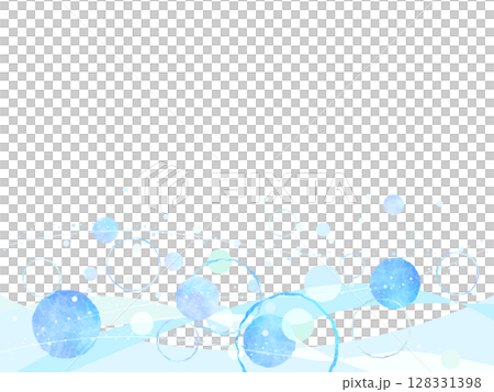 寒色の抽象的な丸の背景イラスト                                 128331398