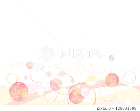 暖色の抽象的な丸の背景イラスト 128331399