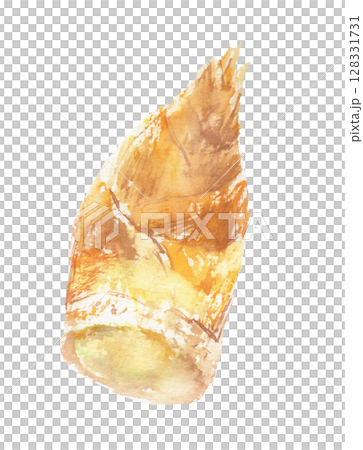 京都竹筍水彩插畫-散發著春天氣息的京都蔬菜 京都竹筍水彩插畫-散發著春天氣息的京都蔬菜 128331731