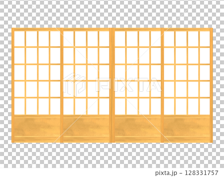 障子（4枚引き）障子紙部不透過 128331757