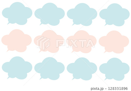 ブルーとピンク色の吹き出し 128331896