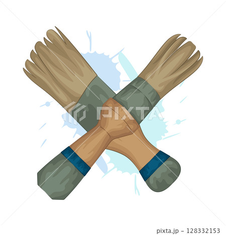 Illustration of Crossed paint brush  128332153