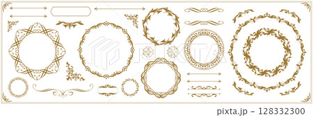 高級感のあるビンテージ調のフレームデザインセット 128332300