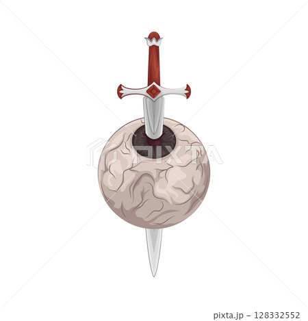 Illustration of Eyeball stabbed with a sword 128332552
