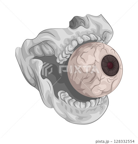 Illustration of Eyeball in mouth Illustration of Eyeball in mouth 128332554