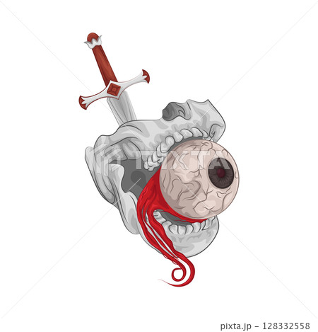 Illustration of Eyeball in mouth 128332558