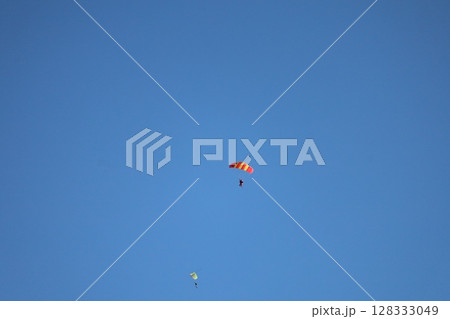 （さいたま・桶川飛行場）大空を飛ぶスカイダイバー 128333049