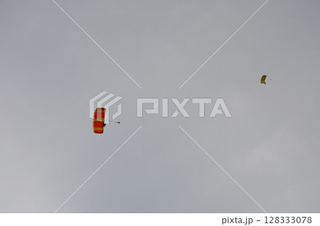 （さいたま・桶川飛行場）大空を飛ぶスカイダイバー 128333078