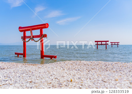 （佐賀県）有明海　大魚神社の海中鳥居 128333519